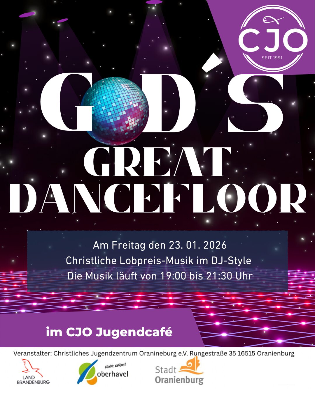 Cjo God´s Great Dancefloor – JugendCafé im CJO e.V.